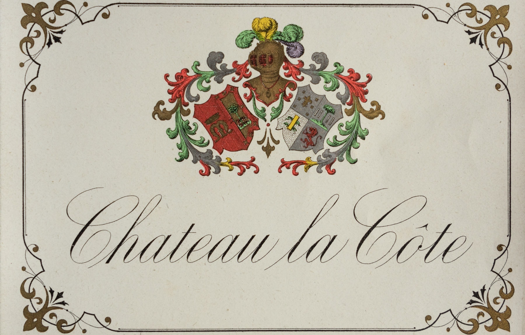 Etiqueta original vino chateau la cote Pazo de La Cuesta